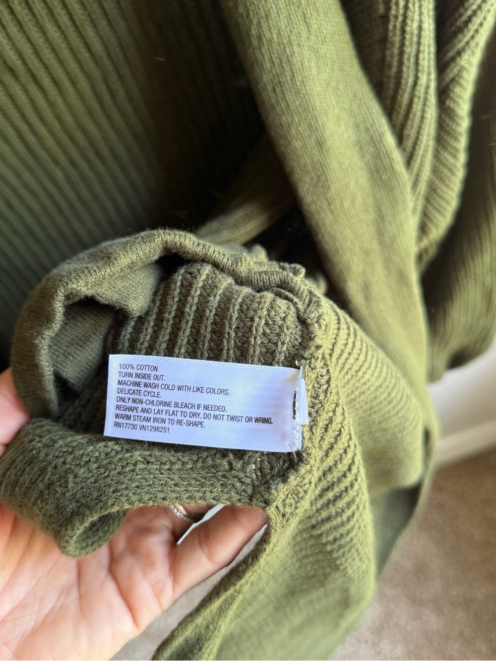 Universal Thread Olive Green Open-Front Ribbed Cardigan - Picture 5 of 8